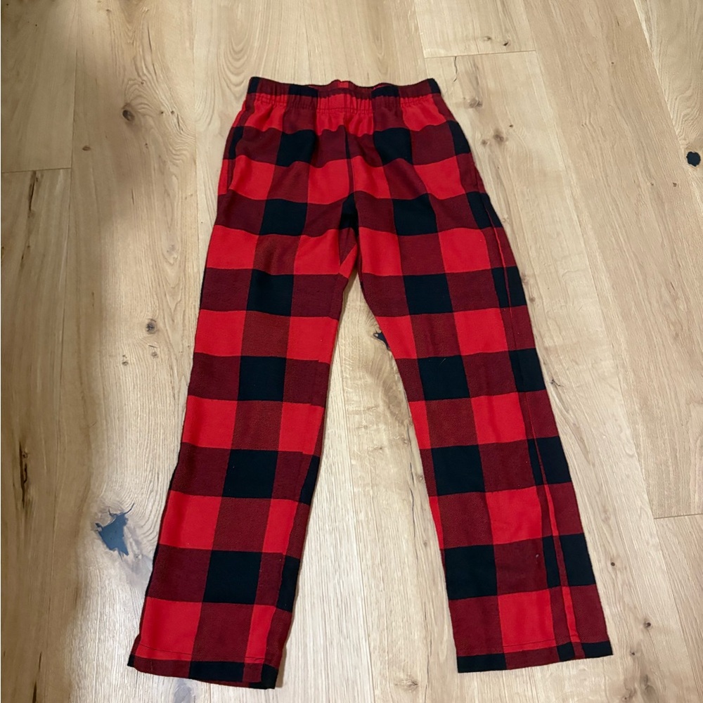 Old Navy Kids Red and Black Plaid Pajama Bottoms